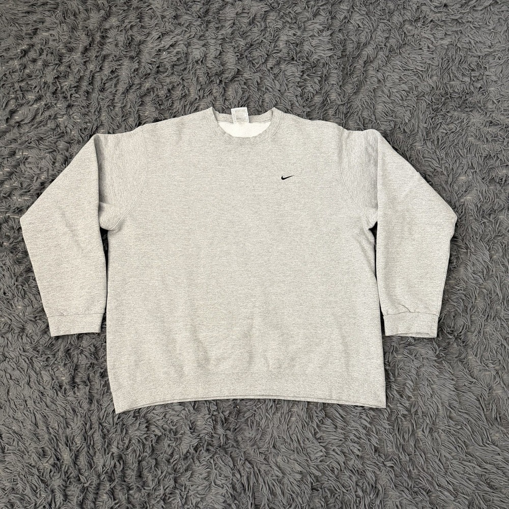 Vintage Nike Classic Mini Swoosh Sweatshirt Men's 2xl Made In USA Gray